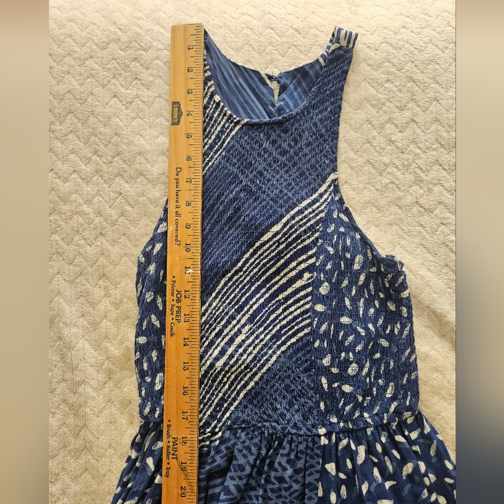 Navy Patterned Midi Dress - Picture 6 of 10